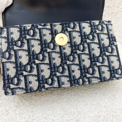 Dior Saddle Belt Pouch in Blue Dior Oblique Jacquard and AGHW