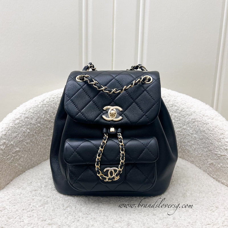 Chanel 23C Duma Mini Backpack in Black Calfskin and LGHW