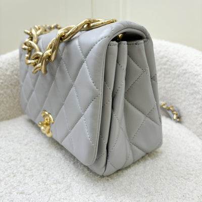 Chanel 22A Seasonal Flap in Grey Lambskin and GHW