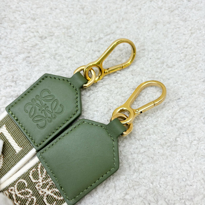 Loewe Luna Shoulder Bag in Olive Green Satin Calfskin and GHW