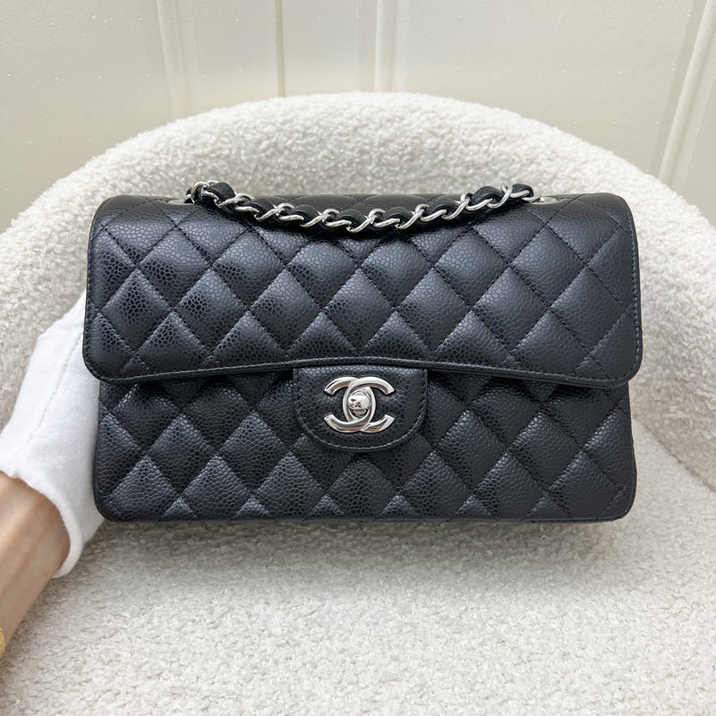 Chanel Small Classic Flap CF in Black Caviar and SHW