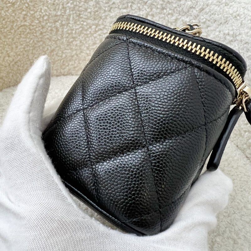 Chanel Mini Cube Clutch with Chain in Black Caviar and LGHW