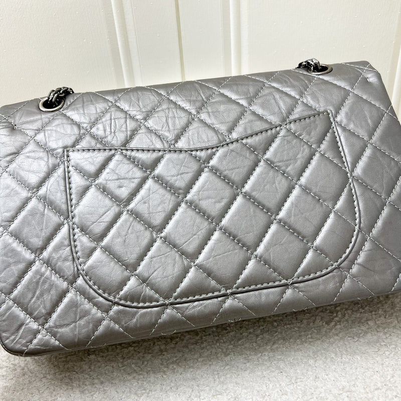 Chanel 2.55 Reissue 227 Maxi Flap in Silver Calfskin and RHW