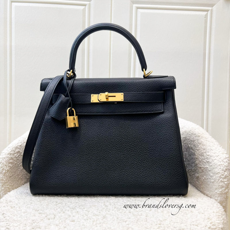 [Full Set, Local Receipt] Hermes Kelly 28 in Noir Black Togo Leather and GHW