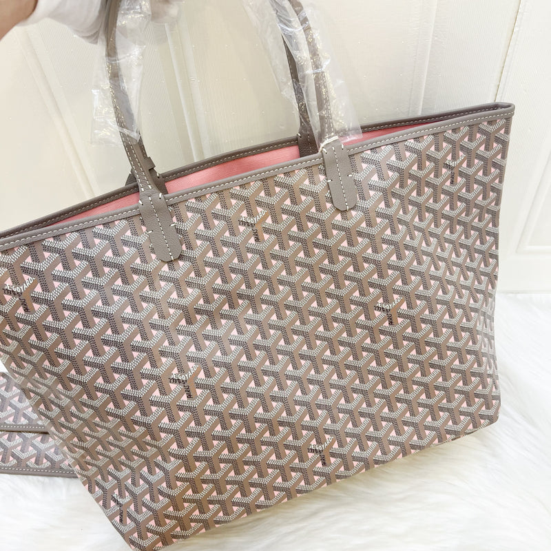 Goyard Saint Louis Claire Voie PM Tote in Limited Edition Grey / Pink Canvas and Pink Interior