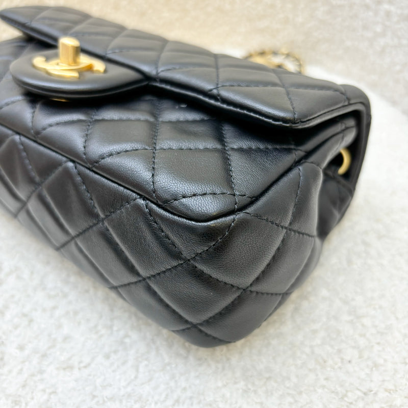 Chanel Pearl Crush Mini Rectangle Flap in Black Lambskin and AGHW