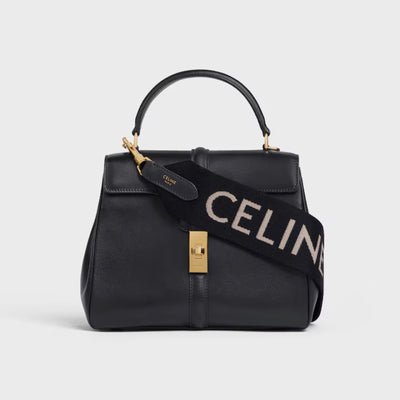 Celine Long Strap in Wool with Celine Jacquard and GHW