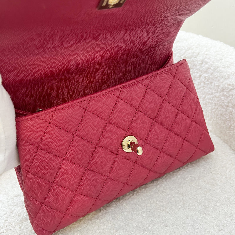 Chanel Small 24cm Coco Handle Flap in Red Caviar and LGHW