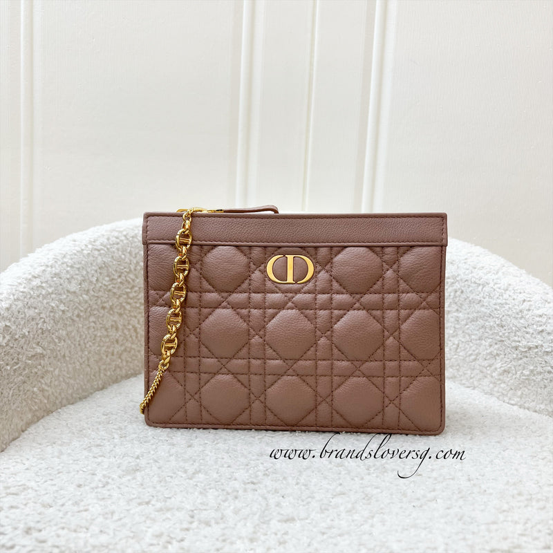 Dior Caro Every Dior Pouch / WOC in Beige Cannage Calfskin and GHW