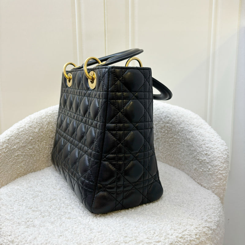 Dior Medium Lady Dior in Black Lambskin and GHW