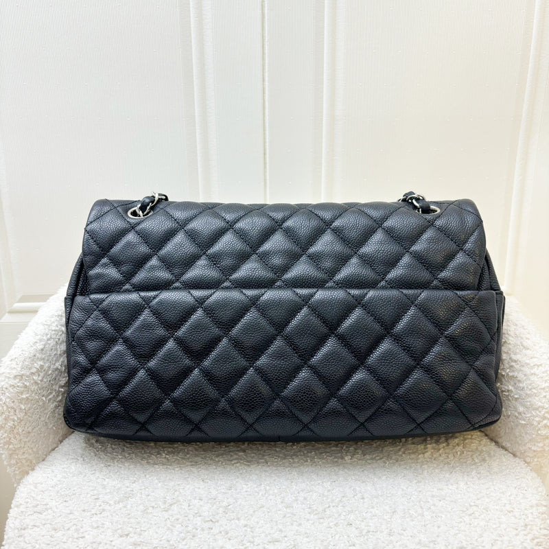 Chanel Easy Caviar Jumbo Flap Bag in Black Caviar and SHW