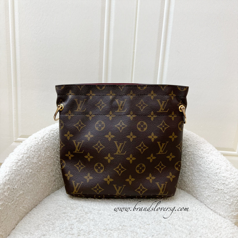 LV Noe Pouch in Monogram Canvas, Fuchsia Interior and GHW