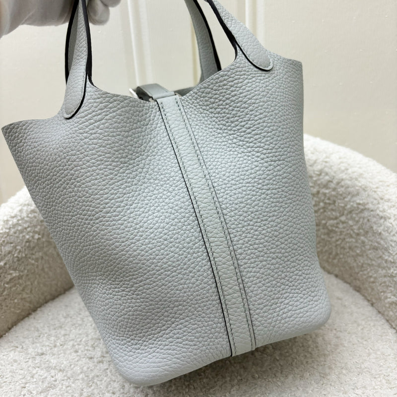 Hermes Picotin 18 in Bleu Pale Clemence Leather and PHW