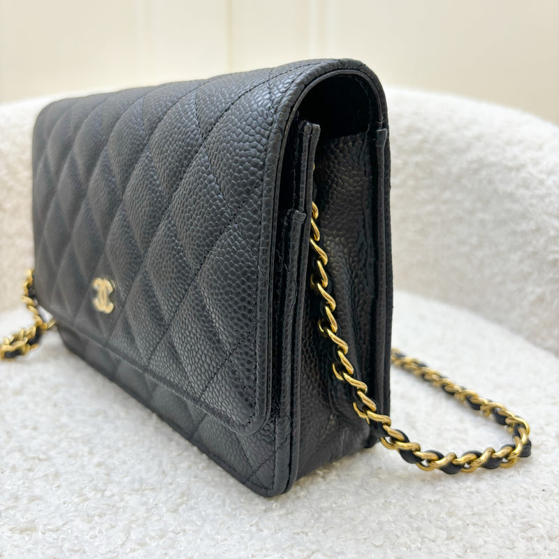 Chanel Classic Wallet on Chain WOC in Black Caviar and GHW