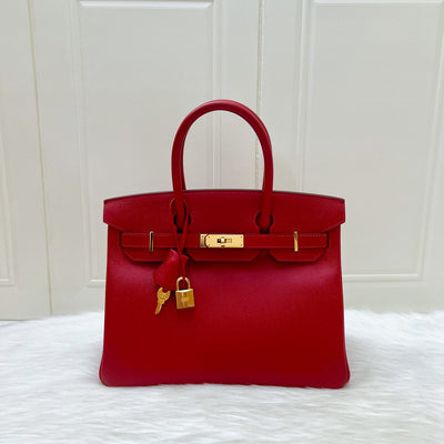 Hermes Birkin 30 in Rouge Casaque Epsom Leather and GHW