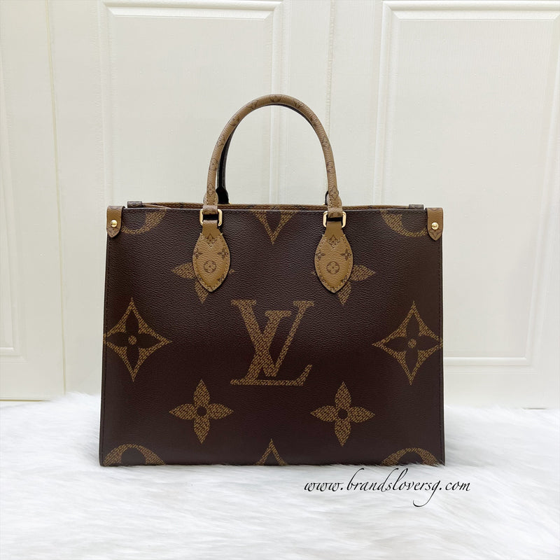 LV Onthego MM in Reverse Monogram Canvas and GHW