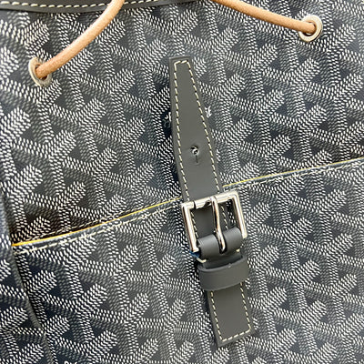 Goyard Alpin MM Backpack in Grey Goyardine Canvas and SHW