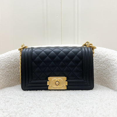 Chanel Small 20cm Boy Flap in Black Caviar and AGHW