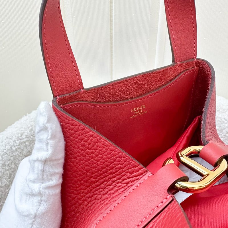 Hermes In The Loop 18 Bag in Vermillon Red Clemence / Swift Leather and GHW