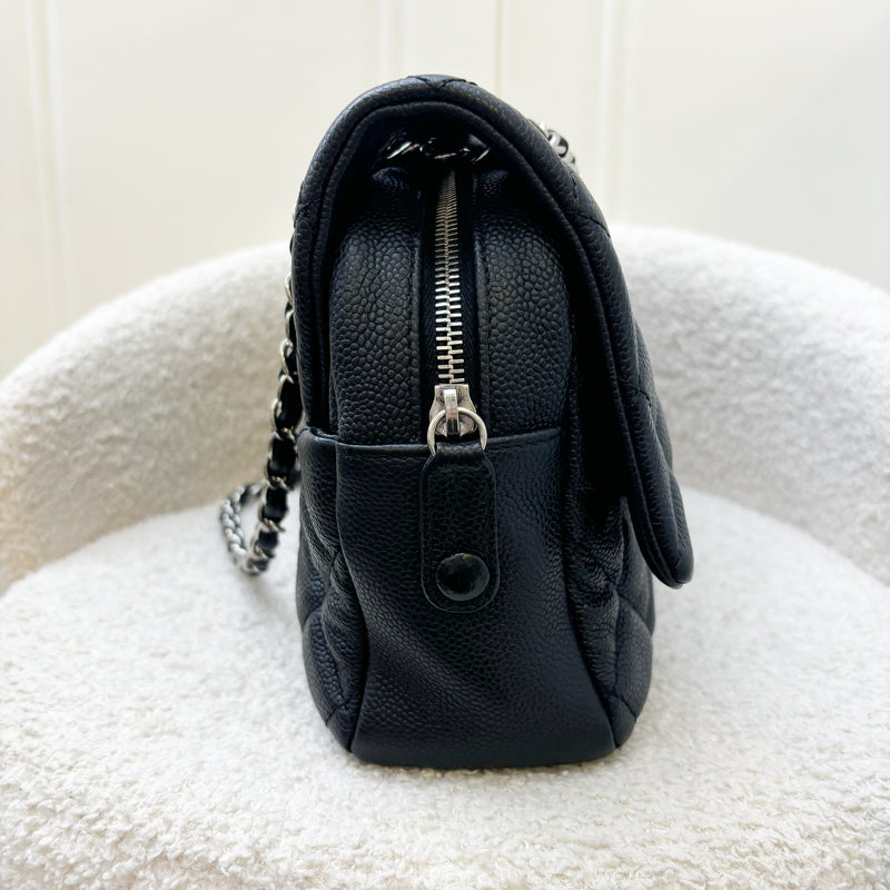 Chanel Easy Caviar Jumbo Flap Bag in Black Caviar and SHW