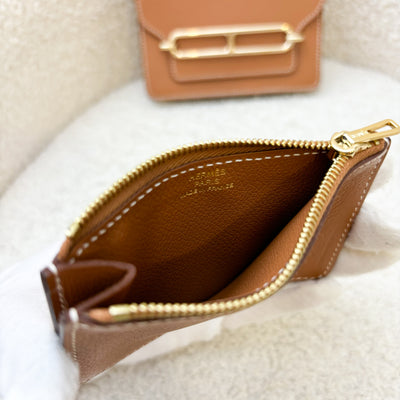 Hermes Roulis Slim in Gold Evercolor Leather and LGHW