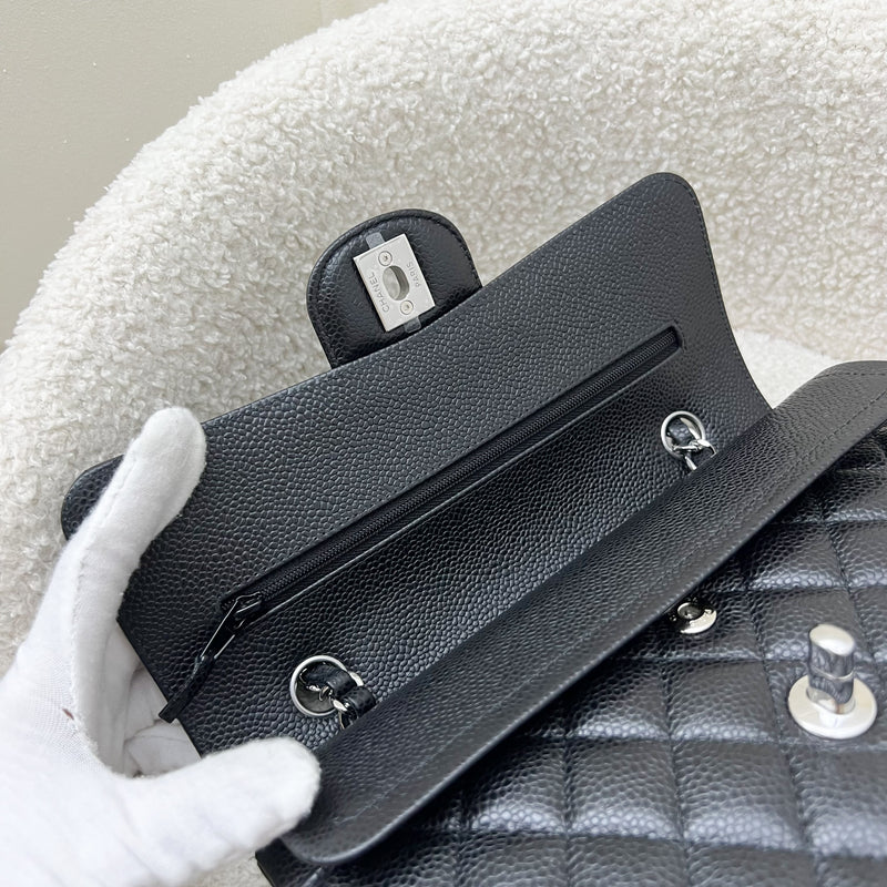 Chanel Small Classic Flap CF in Black Caviar and SHW