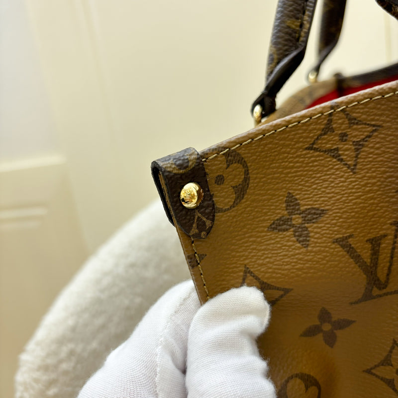 LV Onthego PM in Monogram and Reverse Monogram Canvas and GHW