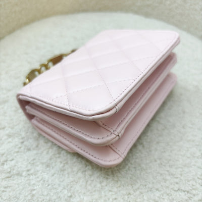 Chanel Seasonal Top Handle Mini Bag / Clutch on Chain in Pink Lambskin and GHW