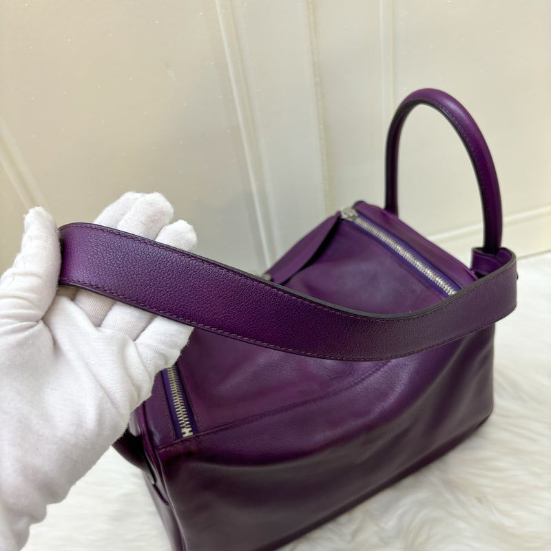 Hermes Lindy 30 in Dark Purple (Likely Cassis) Evercolor Leather and PHW