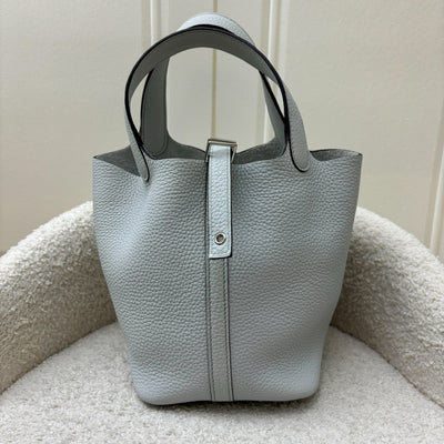 Hermes Picotin 18 in Bleu Pale Clemence Leather and PHW