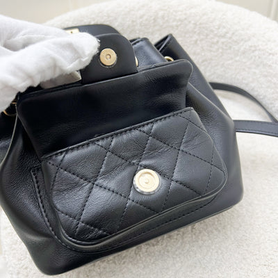 Chanel 23C Duma Mini Backpack in Black Calfskin and LGHW