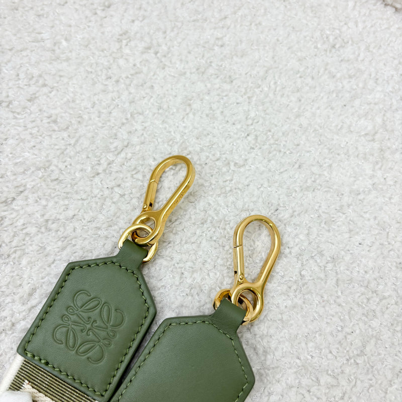 Loewe Luna Shoulder Bag in Olive Green Satin Calfskin and GHW