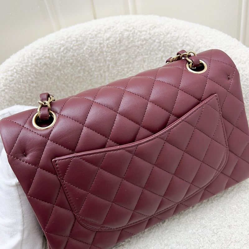 Chanel Small Classic Flap CF in Burgundy Lambskin and LGHW