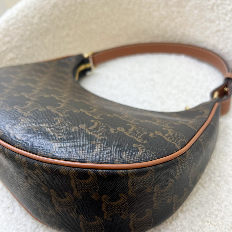 Celine Medium Ava Bag In Triomphe Canvas and Calfskin and GHW