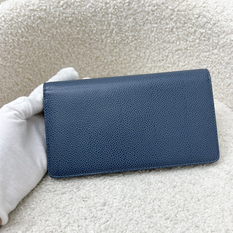 Chanel Timeless CC Long Wallet in Navy Blue Caviar and SHW