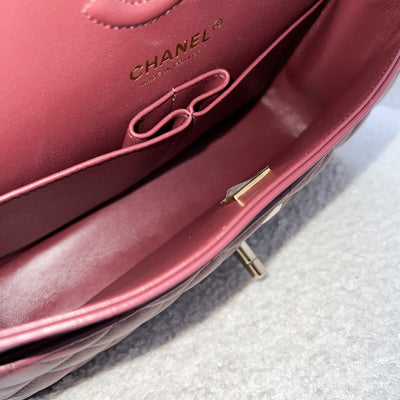 Chanel Small Classic Flap CF in Burgundy Lambskin and LGHW