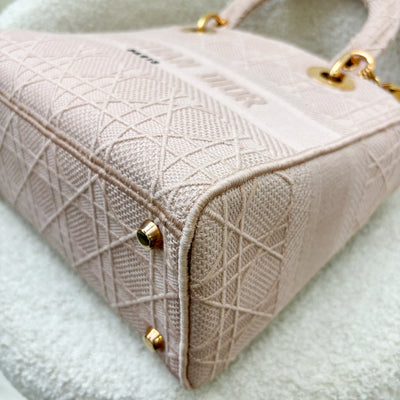 Dior Medium Lady D-Lite in Rosewood Pink Cannage Embroidery and RGHW