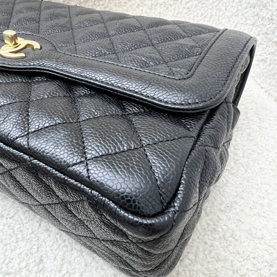 Chanel 16C Two-Tone Day Medium Flap in Distressed Black Caviar and Matte GHW