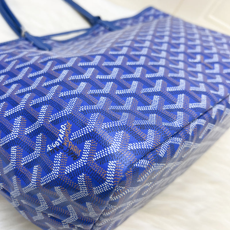 Goyard Saint Louis PM Tote in Blue Signature Goyardine Canvas