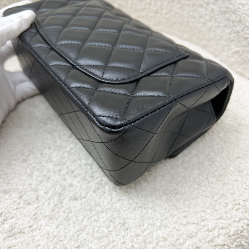 Chanel Mini Rectangle Flap in Black Lambskin and LGHW