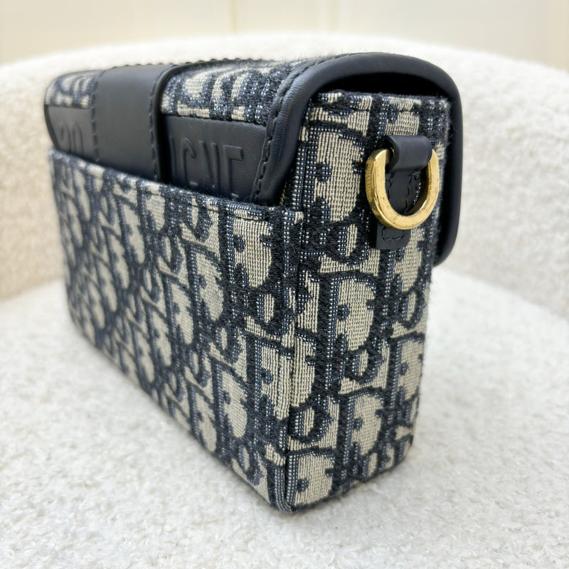 Dior 30 Montaigne Box in Dark Blue Oblique Canvas GHW