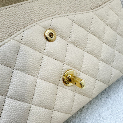 Chanel Medium Classic Flap CF in Beige Caviar and GHW