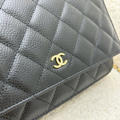 Chanel Classic Wallet on Chain WOC in Black Caviar and GHW