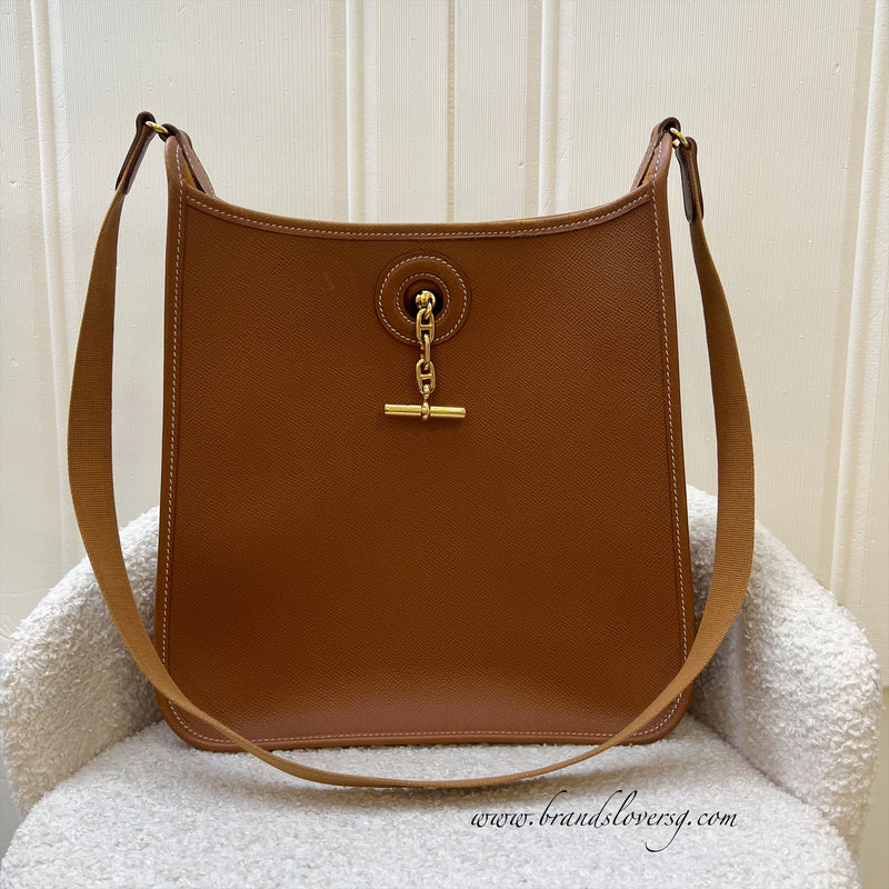 Hermes Vintage Vespa Messenger Bag in Gold Epsom Leather and GHW