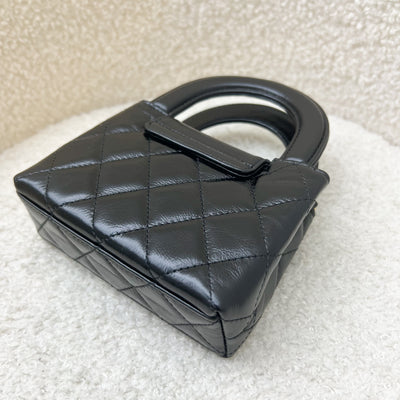Chanel Micro Kelly (Nano) Bag in Black Calfskin and AGHW