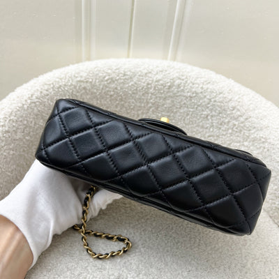 Chanel Pearl Crush Mini Rectangular Flap in Black Lambskin and AGHW (Model: AS1787)