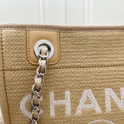 Chanel Small Deauville Tote in 22C Beige Fabric and SHW