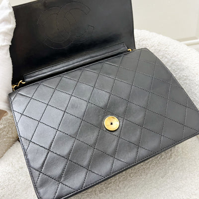 Chanel Vintage Push Lock Square in Black Lambskin GHW