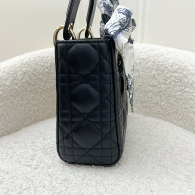 Dior Mini Lady Dior in Black Lambskin and LGHW with Dior Toile de Jouy Sauvage Mitzah