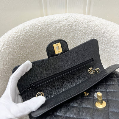 Chanel Small Classic Flap CF in Black Caviar and GHW (Model: A01113)